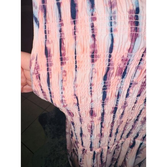 Torrid Sleeveless Smocked Tie-Dye Tiered Top Plus Size 3X Pink Feminine Cottage - Picture 11 of 11